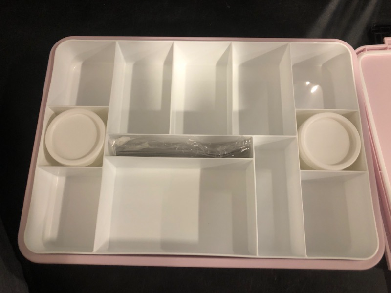 Photo 1 of Chilled Portable Snackle Box Container with Reusable Ice Pack Bonus Insulated Bag 2Dip Container Divided Serving Tray Beach Essentials for Charcuterie Road Trip Picnic Family Party