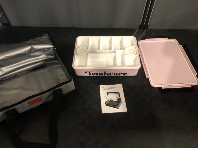 Photo 1 of Chilled Portable Snackle Box Container with Reusable Ice Pack Bonus Insulated Bag 2Dip Container Divided Serving Tray Beach Essentials for Charcuterie Road Trip Picnic Family Party