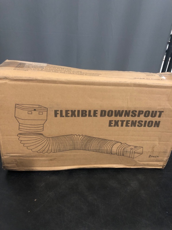 Photo 1 of 11.5ft Long Gutter Downspout Extensions Flexible, Drain Downspout Extender, Down Spout Drain Extender, Gutter Connector Rainwater Drainage, Extendable from 2.6ft to 11.5ft(Black)