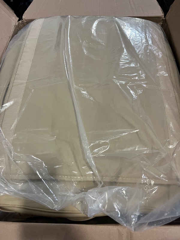 Photo 1 of FREESOO Beige Car Seat Cover Full Set - Faux Nappa Leather Seat Covers for Cars, Ultra Breathable Waterproof Front Seats Cushion Protectors with Lumbar Support, Universal Fit for Sedans SUVs Pickups