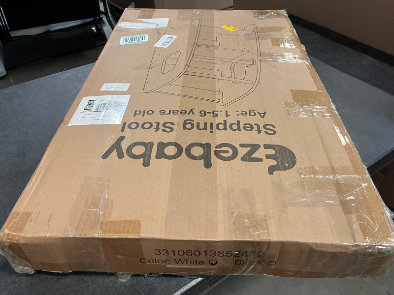 Photo 1 of Ezebaby Toddler Standing Tower, 3-Adjustable Height Toddler Kitchen Step Stool, Kids Helper Stool for Learning New Skills-White