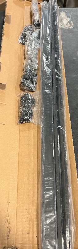 Photo 1 of Curtain Track Ceiling Mount heavy duty sliding Curtains Tracks rails Rod System Room Divider with clips 6-9ft Black
