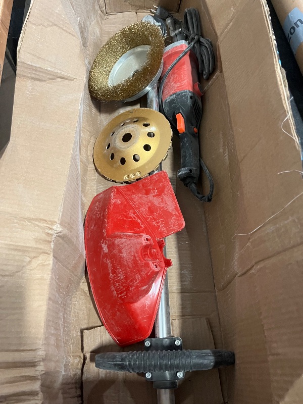 Photo 1 of Electric Multifunctional Concrete Grinder & Burnishing Machine 6 Speed Adjustable 110V Heavy Duty Grinder for Floor Polishing,Wall Grinding,Metal Derusting with 180mm Diamond Disc &200mm Wire Brush
