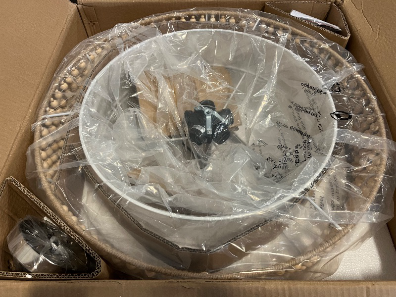 Photo 1 of 24” Boho Large Rattan Chandelier Light Fixture,6-Light Large Hand Woven Pendant Light Fixture Farmhouse Rustic Chandeliers for Kitchen Bedroom, Dining Room, Living Room, Hallway, Foyer
