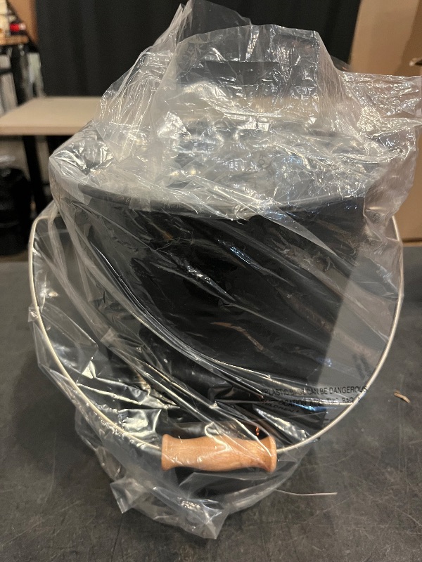 Photo 1 of 2.5 Gallon Ash Bucket with Lid - Shovel, Broom, and Gloves, Heavy Duty Galvanized Iron, Fire-Resistant, Black Finish Perfect for Fireplaces