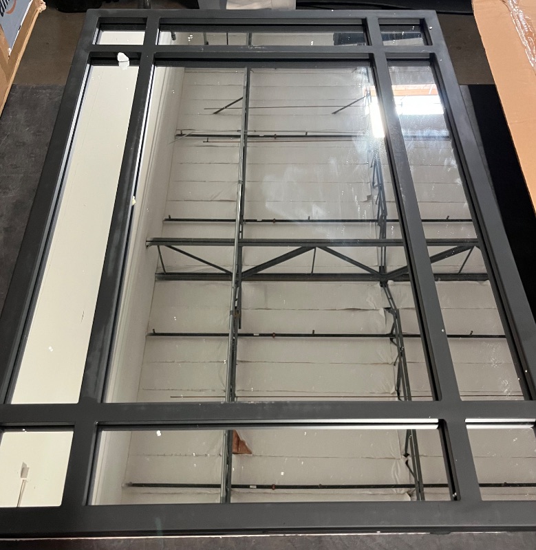 Photo 1 of Black Rectangle Mirror, Farmhouse Decorative Wall Mirror for Entryway, Living Room, Bedroom, Hallway, Fireplace, Accent Wall Decor (Black1, 34" x 24")