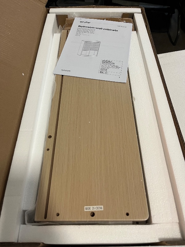 Photo 1 of Bestier Fluted Bathroom Wall Cabinet Over The Toilet Storage, 23"x 29" Medicine Cabinet with Adjustable Shelf, Laundry Cabinet Wall Mounted and Kitchen Storage Cabinet(Natural Oak)