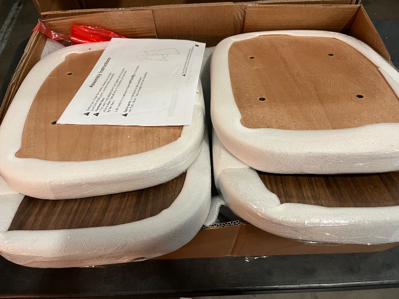 Photo 1 of Alunaune 26" Metal Bar Stools Set of 4, Saddle Seat Backless Counter Height Barstools Kitchen Island Counter Stool Dining Chairs-Brown
