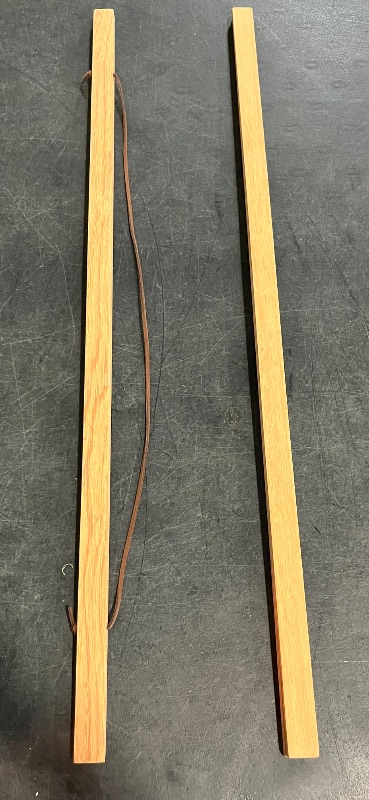 Photo 1 of 2 Pack Magnetic Poster Hanger Frame, 24x36 24x32 24x18 Light Wood Wooden Magnet Canvas Artwork Print Dowel Poster Hangers Frames Hanging Kit (Teak Wood, 24", 2 Packs)