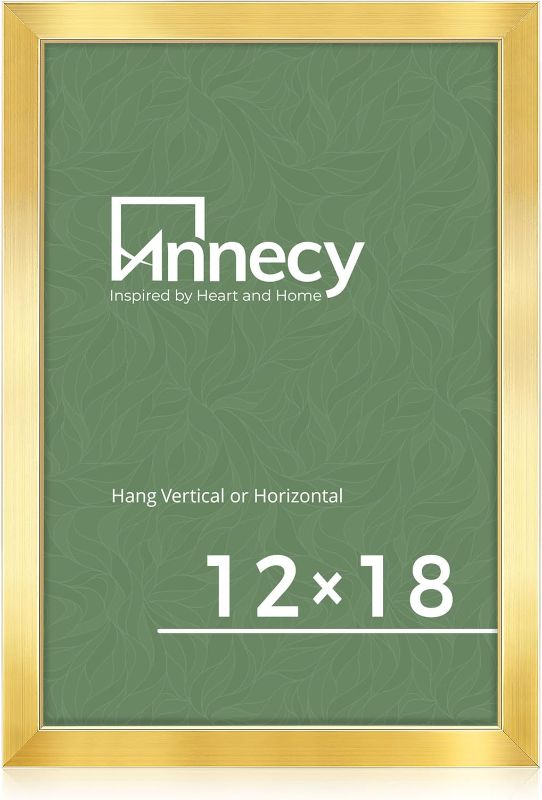 Photo 1 of Annecy 12x18 Picture Frame Gold 1 Pack, 12x18 Frame for Wall Decoration, Classic Gold Minimalist Style Suitable for Decorating Houses, Offices, Hotels