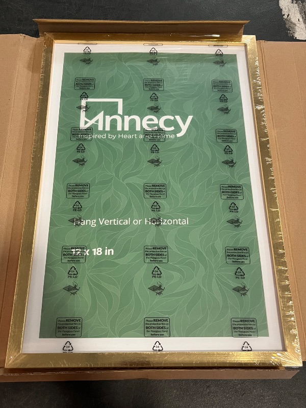 Photo 1 of Annecy 12x18 Picture Frame Gold 1 Pack, 12x18 Frame for Wall Decoration, Classic Gold Minimalist Style Suitable for Decorating Houses, Offices, Hotels