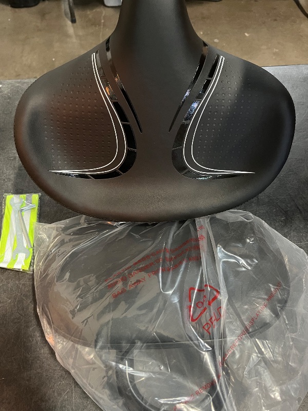 Photo 1 of BLUEWIND Oversized Bike Seat, Wide Bicycle Saddle Novel Backrest Design for Electric Bike, Universal Fit Exercise Bike or Road Stationary Bike Seat Cushion for Men & Women