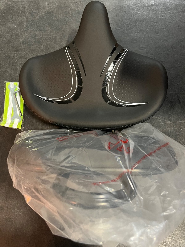 Photo 1 of BLUEWIND Oversized Bike Seat, Wide Bicycle Saddle Novel Backrest Design for Electric Bike, Universal Fit Exercise Bike or Road Stationary Bike Seat Cushion for Men & Women