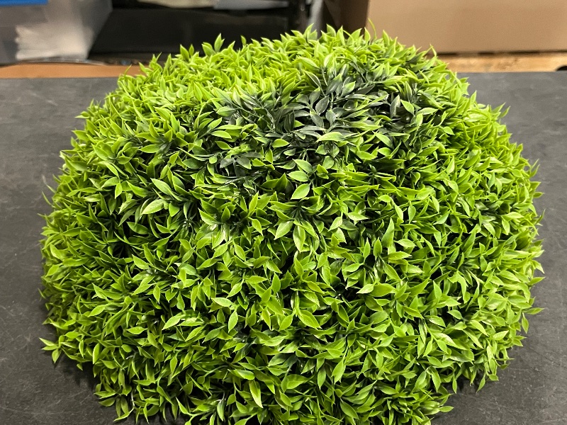 Photo 1 of Goplus 4 PCS 20 Inch Artificial Plant Topiary Ball, Round Faux Boxwood Balls Outdoor with Sun-Protective PE Leaves, Fake Plant Sphere for Front Door, Porch, Backyard, Balcony, Home Décor