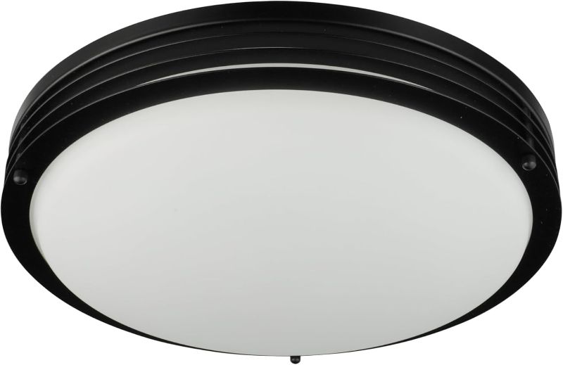 Photo 1 of Good Earth Lighting Majestic 14-in LED Ceiling Fixture, 1700 Lumens, Dimmable, Matte Black