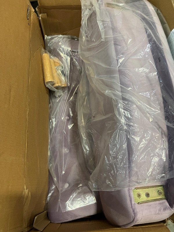 Photo 1 of 2-Seat Kid Sofa Couch with Velvet Fabric,Kid Sofa Chair with Wooden Frame for 3-6 Age Children Gift,35.6" Length, Purple
