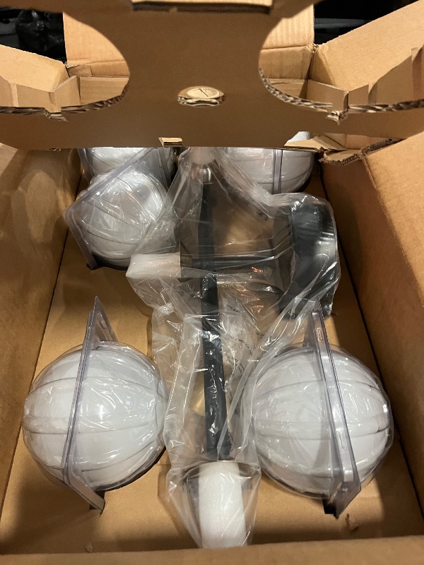 Photo 1 of Bathroom Vanity Lights, 5-Light Black and Gold LED Bathroom Light Fixtures, Mid Century Modern Dimmable LED Bathroom Lights Ceiling Light, Wall Sconces Wall Lights with Frosted Milk Glass, 3000K
