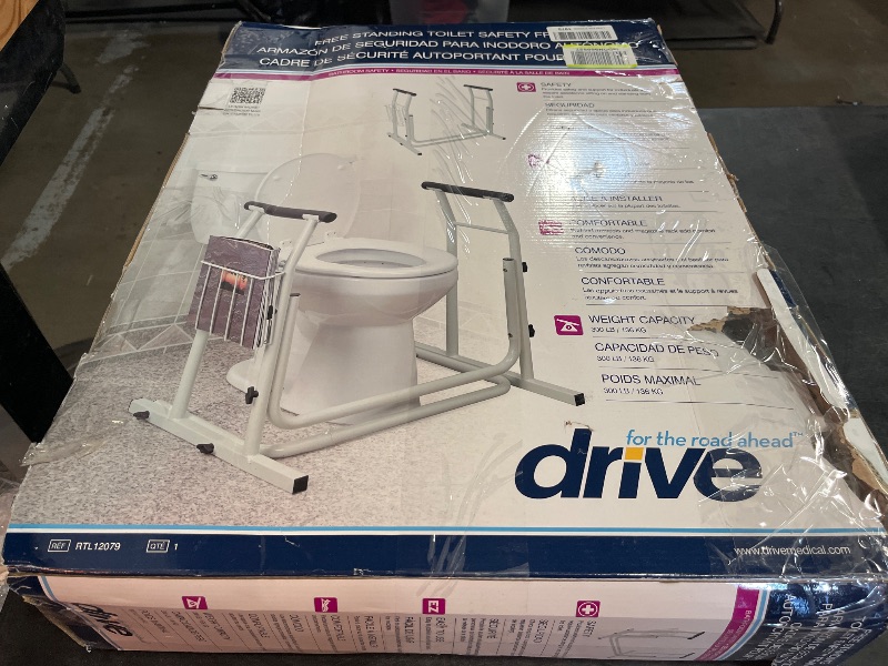 Photo 1 of Drive Medical RTL12079 Bathroom Grab Bar for Toilets, White