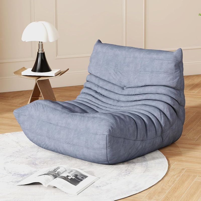 Photo 1 of Bean Bag Chairs for Adults, Bean Bag Sofa - Adult Size with Soft Waterproof Fabric for Living Room, Apartments, Reading Corner, Gaming, and Movie Venue (Gray)