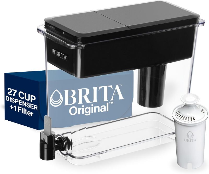 Photo 1 of Brita UltraMax Large Water Dispenser With Standard Filter, BPA-Free, Reduces Copper, Cadmium and Mercury Impurities, Lasts 2 Months or 40 Gallons, Includes 1 Filter, Kitchen Accessories, Large 27-Cup
