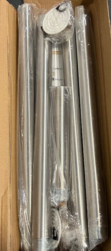 Photo 1 of Shower Curtain Rod, 1" Diameter Heavy Duty Tension Shower Rod, Non Slip Adjustable 28-74 inch No Drill Shower Curtain Rods Spring Tension For Bathroom, Shower Stall, No Rust, Brushed Nickel