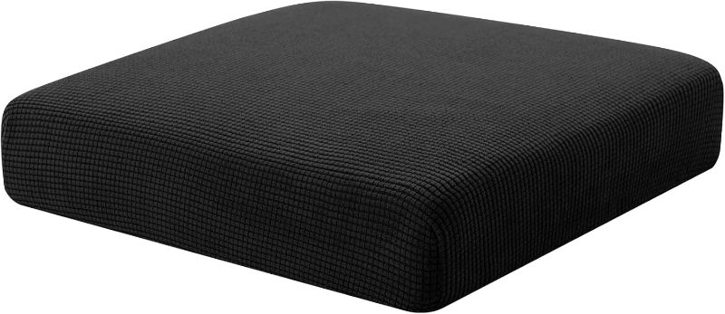 Photo 1 of Hokway Couch Cushion Covers Stretch Cushion Covers Sofa Seat Cushion Slipcover Cushion Protector(Black, Small)