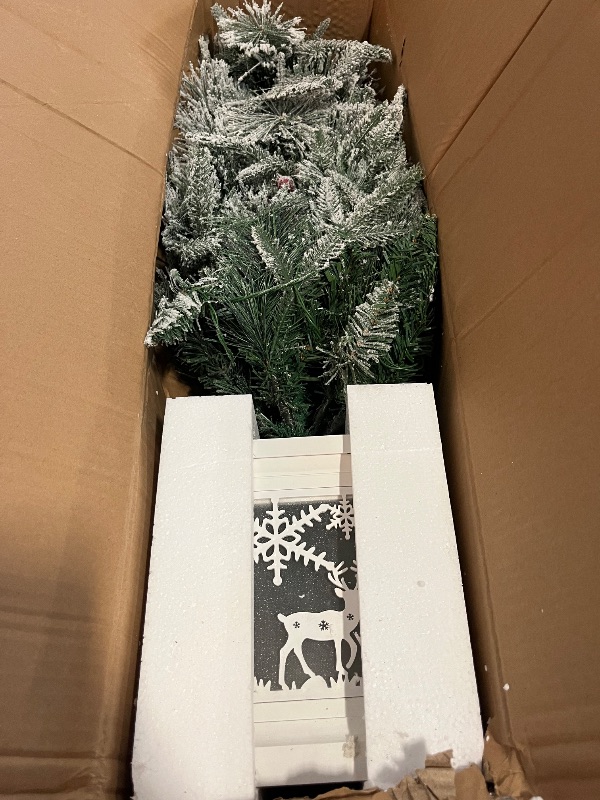 Photo 1 of Garvee 3 ft Pre-Lit Christmas Tree, Artificial Christmas Trees with Base, Xmas Trees with 78 LED Lights, Battery Operated and Timer, Christmas Decoration (Elk Light Box, 8 Modes, 1PCS)
