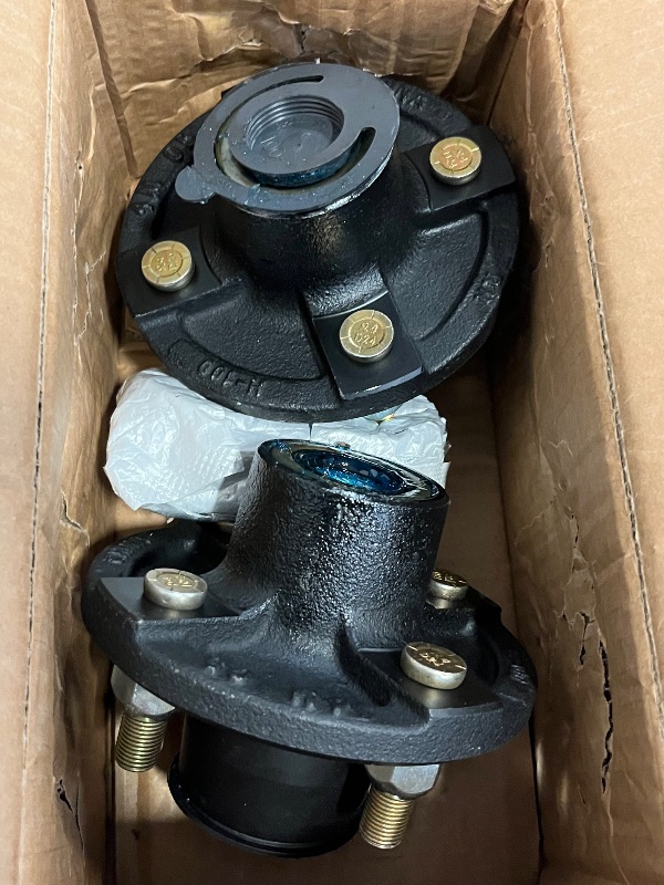 Photo 1 of 2 Sets Trailer Hub Kits 5 on 4.5'' for 2000 lbs 1-1/16'' Straight Spindle, Pre-Installed Prelubricated L44649 Bearings 1.25''ID Grease Seals 5x4.5 Trailer Idler Hub Kit 5 Lug Bolt Wheel Hubs
