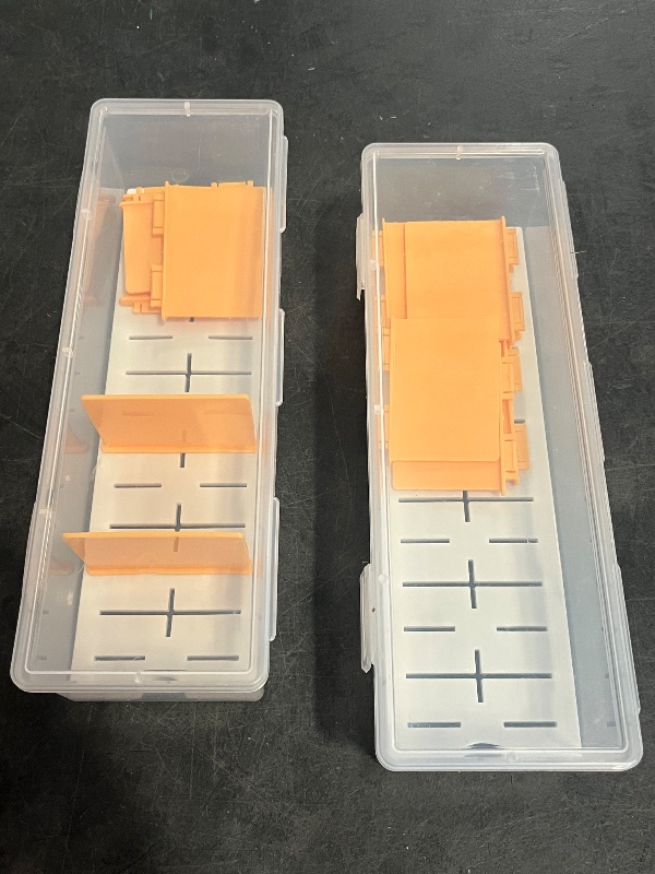Photo 1 of Diabetic Supplies Organizer Box with Adjustable Dividers - Glucose Lancet Storage Case for Travel Home, 12"L x 4"W x 3"H, 1 Pc
