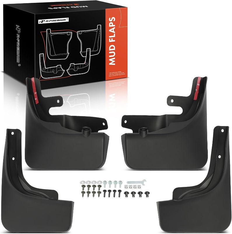 Photo 1 of A-Premium Set of 4PCS Mud Flaps Splash Guards Mudguards Mudflaps with Hardware Kits Compatible with Rivian R1T 2022 2023 2024, Not fit Rivian R1S, Front & Rear (Driver and Passenger Side)
