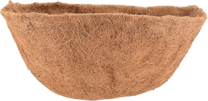Photo 1 of Arcadia Garden Products Extra Durable 1544B 18-inch Coco Liner for Half Round Circle Wall Mounted Hanging Basket Planters, Natural Coconut Fiber Replacement Liner for Garden Outdoor Flower Pots