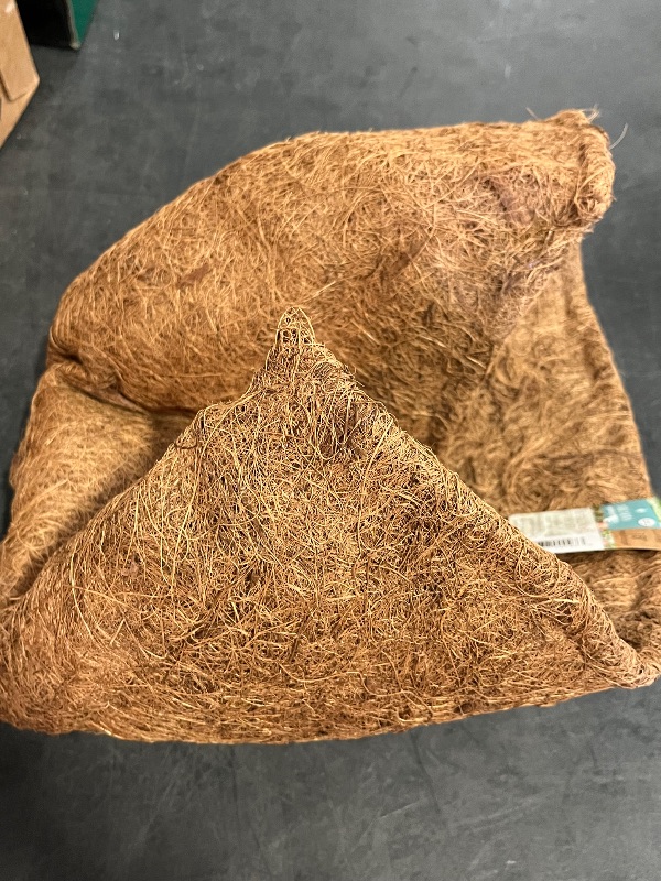 Photo 1 of Arcadia Garden Products Extra Durable 1544B 18-inch Coco Liner for Half Round Circle Wall Mounted Hanging Basket Planters, Natural Coconut Fiber Replacement Liner for Garden Outdoor Flower Pots