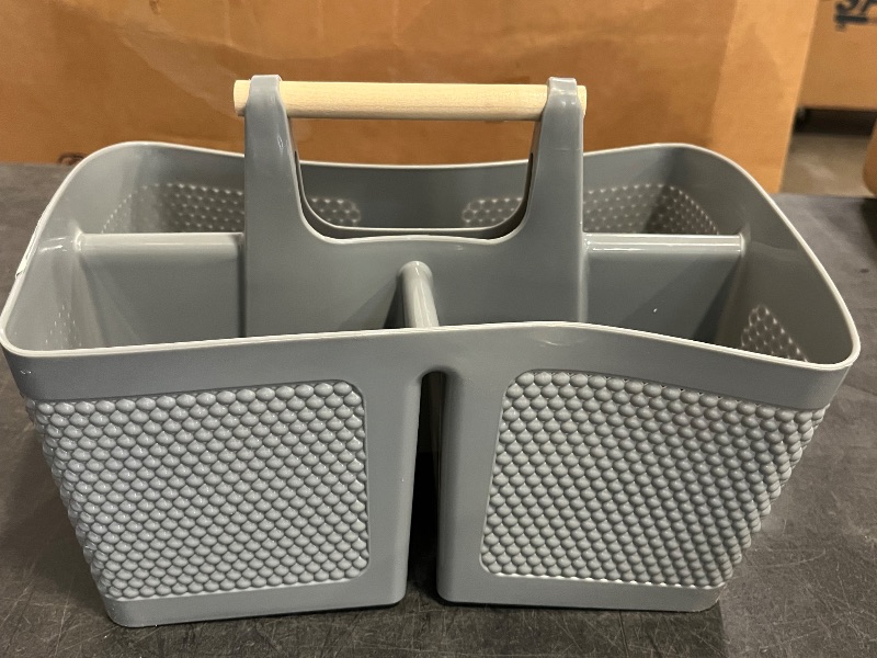 Photo 1 of Portable Shower Caddy Basket Plastic Cleaning Caddy Organizer Storage Tote with Handle for Bathroom, College, Dorm Room Essentials, Gray