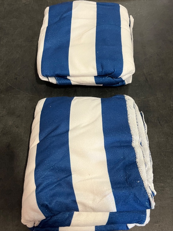 Photo 1 of Lounge Chair Towel Cover, Beach Chair Covers (Pack of 2), Chaise Lounge Cover with 3 Pockets for Pool Beach Garden Courtyard Outdoor Trips, 85 x30 in, Striped Dark Blue