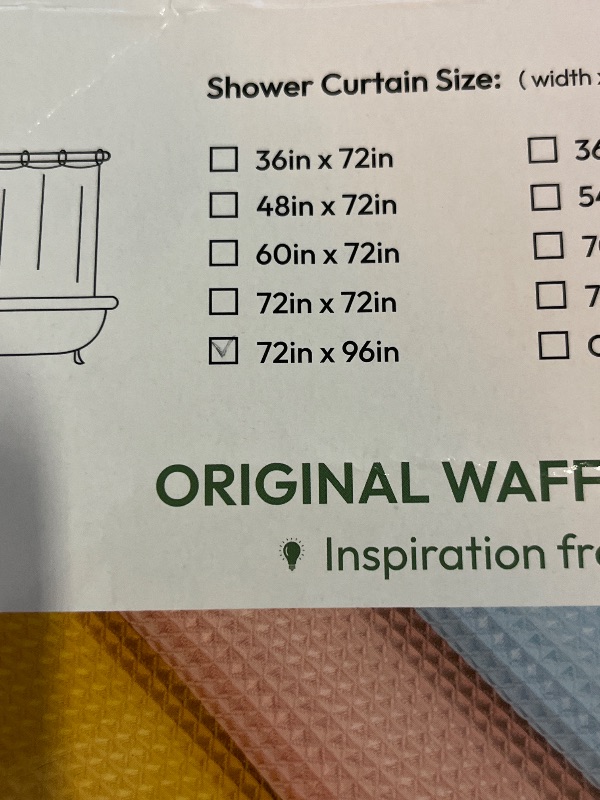 Photo 1 of AmazerBath Extra Long Shower Curtain 96 Inches Long, Waffle Shower Curtain White Extra Long, Fabric Shower Curtains for Bathroom, Heavy Duty 240G Waffle Textured, 72x96 Inches