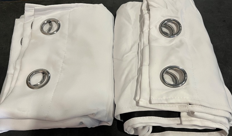 Photo 1 of NICETOWN 100% Blackout Window Curtain Panel, Cold and Full Light Blocking Drape with Black Liner for Nursery, 84 inches Drop Thermal Insulated Draperies (White, 1 Piece, 52 inches Wide Each Panel)
