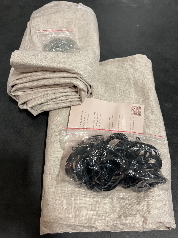 Photo 1 of *Missing Hooks and Rings**
Black Out 96 Inch Long Boho Curtains 2 Panel Set, Farmhouse Curtains for Living Room Darkening/Thermal/Noise Reduction Textured Flax Linen Drape 8ft Hook&Ring Included GreyBeige 50"x96"

