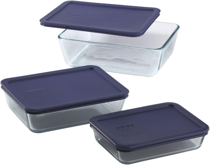Photo 1 of *Missing One Set**
Pyrex Simply Store 6-Piece Rectangular Glass Food Storage Set