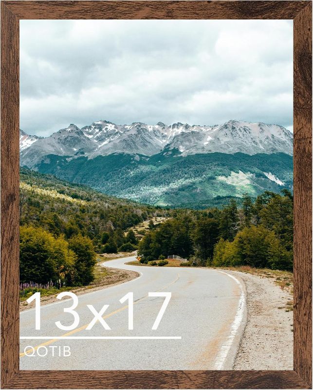Photo 1 of *Bent and One end Ripped** 
13x17 Picture Frame Deep Brown for Wall Hanging, Wood 13 x 17 Frame Photo Frame for Wall Horizontally or Vertically, Deep Brown, 1 Pack
