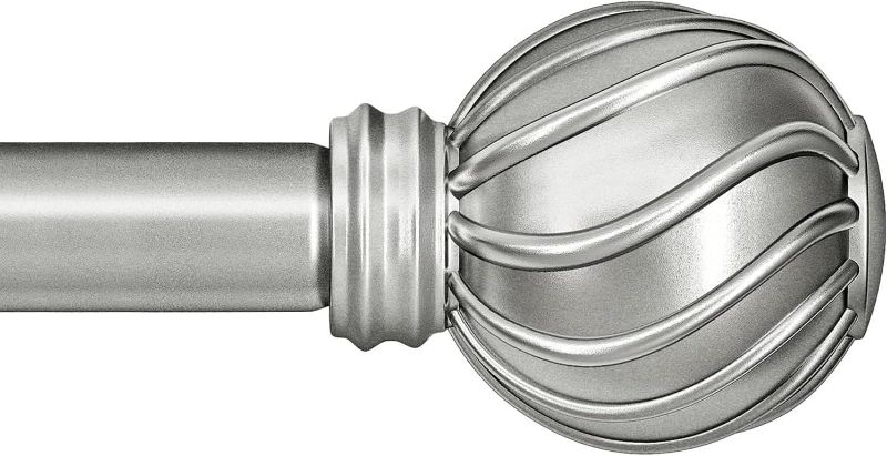 Photo 1 of Missing a End Rod** 
Silver Curtain Rods for Windows 48 to 84 Inches Adjustable Length Heavy Duty 7/8" Diameter Window Curtain Rod with Decorative Finials for Outdoor Farmhouse Bedroom Kitchen Living Room
