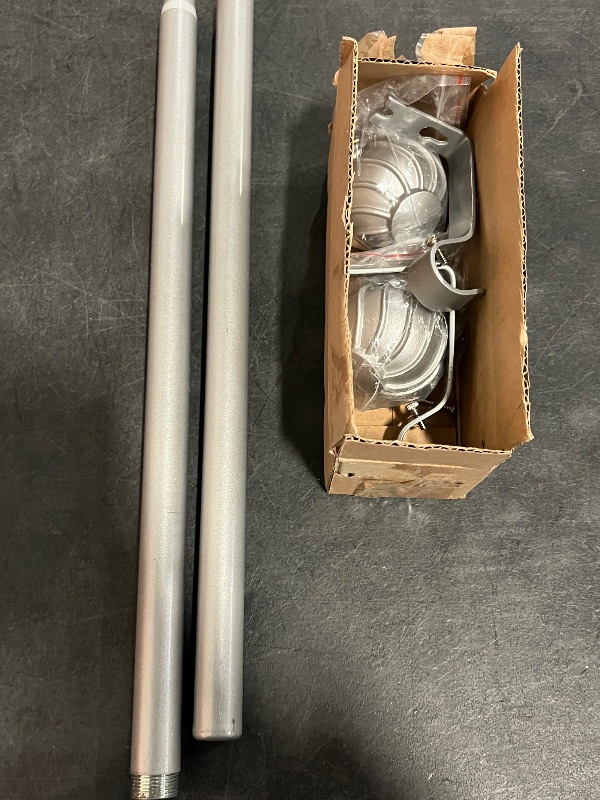 Photo 1 of Missing a End Rod** 
Silver Curtain Rods for Windows 48 to 84 Inches Adjustable Length Heavy Duty 7/8" Diameter Window Curtain Rod with Decorative Finials for Outdoor Farmhouse Bedroom Kitchen Living Room
