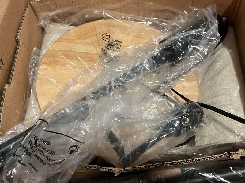 Photo 1 of DLLT Living Room LED Floor Lamp- Standing Accent Light with USB Charging Port, Energy Saving, Tall Pole Lighting with Beside Table, Mid Century Contemporary Rooms Lamps, E26 Warm Lights,Fabric Shade
