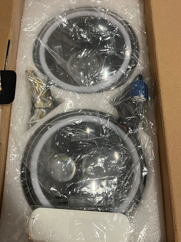 Photo 1 of HILLSKING 2pcs halo headlights Compatible with Jeep Wrangler JK TJ CJ Chevy and miata - Super bright Hi/Lo Beam DRL Amber Turn Signal H6024 DOT-Plug and Play - APP and Remote control(RGB HALO)
