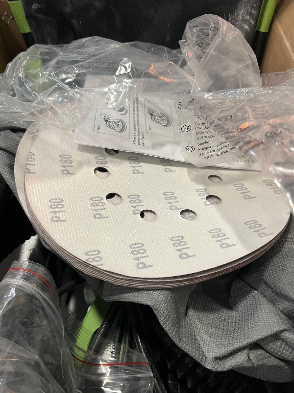 Photo 1 of AMYBEST Drywall Sander, Powerful Electric Drywall Sander with Vacuum Dust Collection, 5 Speed 1000-2100 RPM, Popcorn Ceiling Remover, LED Light & 12 Sanding Discs, Extendable Handle (GREEN)