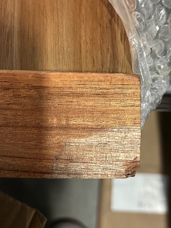 Photo 1 of *Crack on Corner** 
Noodle Board Stove Cover with Handles, Acacia Wood Stove Cover, Black and Gold Handles Included, 30.25"L x 21.75"W, Stove Top Covers for Gas Burners, Stove Top Covers for Electric Stove
