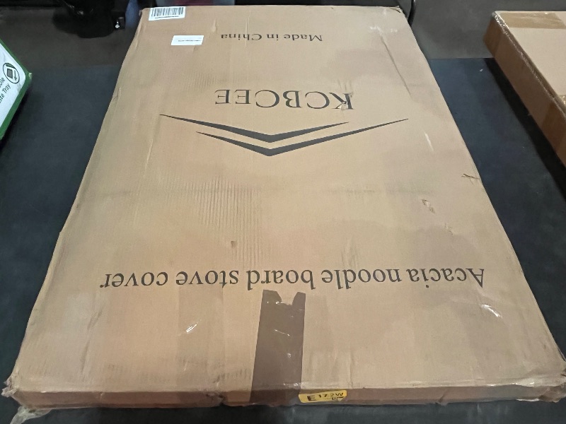 Photo 1 of *Crack on Corner** 
Noodle Board Stove Cover with Handles, Acacia Wood Stove Cover, Black and Gold Handles Included, 30.25"L x 21.75"W, Stove Top Covers for Gas Burners, Stove Top Covers for Electric Stove
