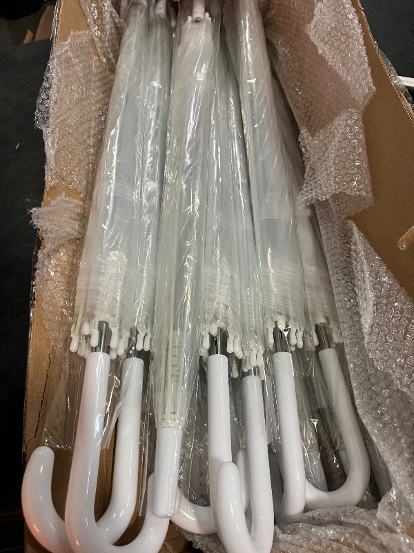 Photo 1 of Clear Wedding Umbrellas Bulk, High-Visibility Transparent Rain Umbrella, Firm and Durable, Easy Operation, Large Clear Umbrella for Wedding Bride Groom Photography Golf Outdoor
