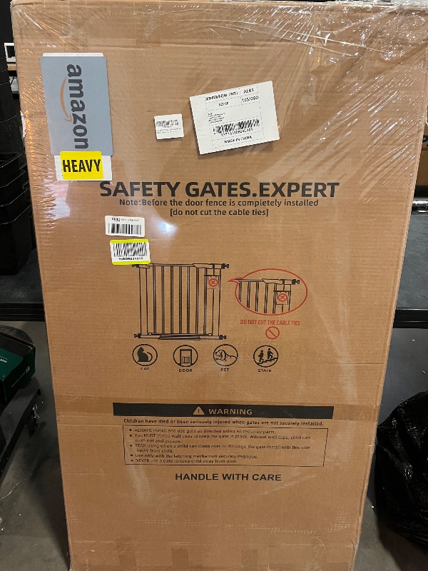 Photo 1 of 51.18" Extra Tall Cat Gate for Doorway, 30.5"-40" Auto Close Pet Gate Include 2.75" and 5.5" Extension Kits, No Drilling Pressure Mount Kit, Suitable for Doorways or Kitchen, New White