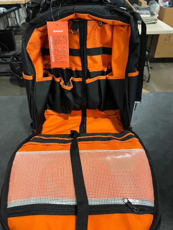 Photo 1 of 2-In-1 Rolling Tool Backpack Heavy Duty, Rolling Tool Bag with Wheels, 63-Pocket Tool Bags for Men, Waterproof Rolling Tool Backpack for Hvac Electrician Construction Mechanic
