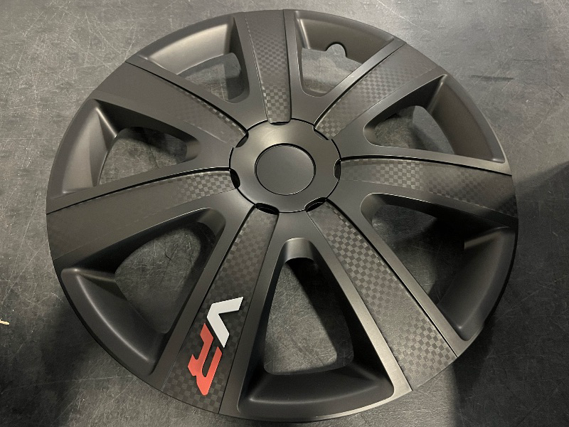 Photo 1 of Alpena VR Carbon Vehicle Wheel Covers, Premium European-Made Rim Covers with 3-Step Retention System, Durable Hub Caps Fits Most Steel Wheels, Set of 4, 15 Inch